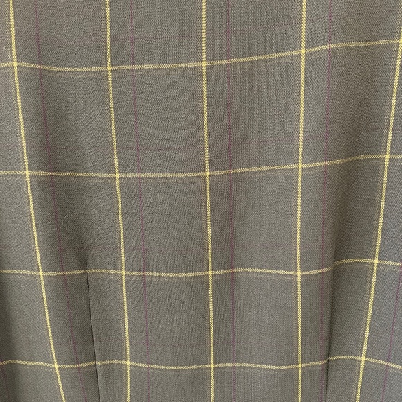 Sleeveless Gold Checked Brown Dress 6 Petite - Picture 8 of 8